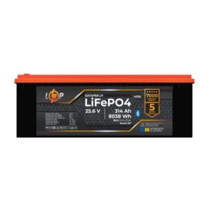 Акумулятор LP LiFePO4 25,6V - 314 Ah (8038Wh) (BMS 200A/100А) пластик Smart BT