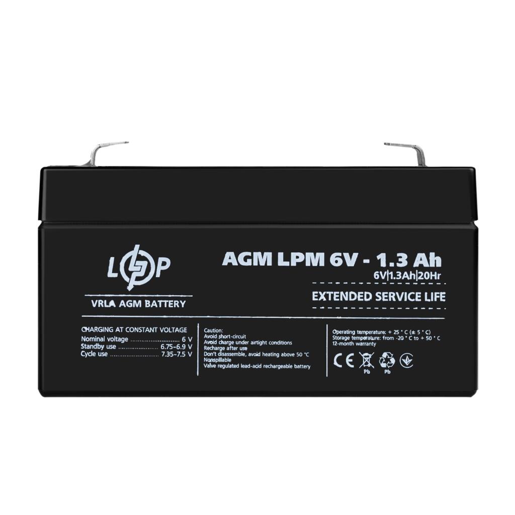 Акумулятор AGM LPM 6V - 1.3 Ah Уцінка 10.2024