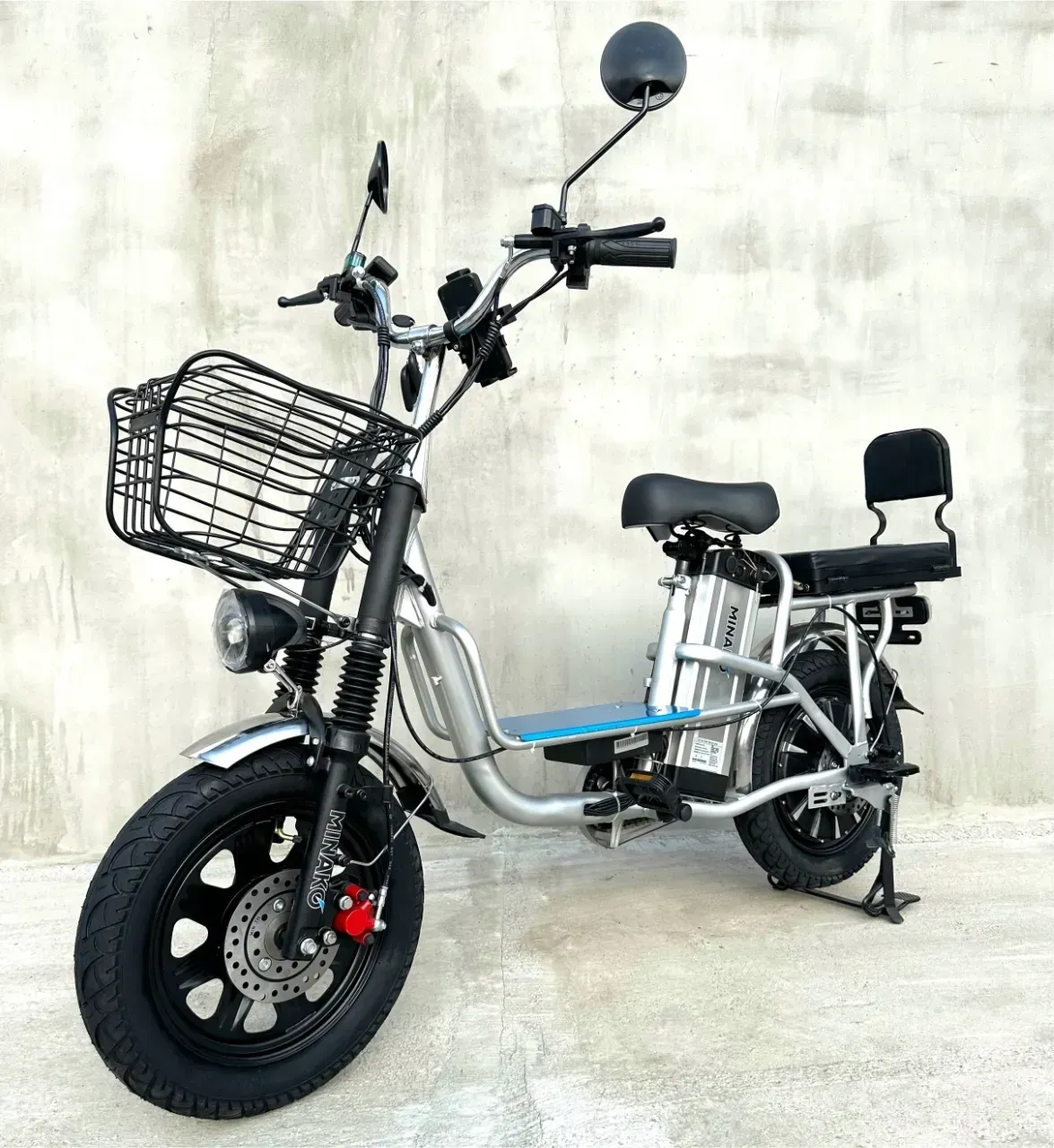 Електровелосипед MINAKO Monster 2025 18Ah 48V 1000W Хром — з розкладним сидінням - багажником