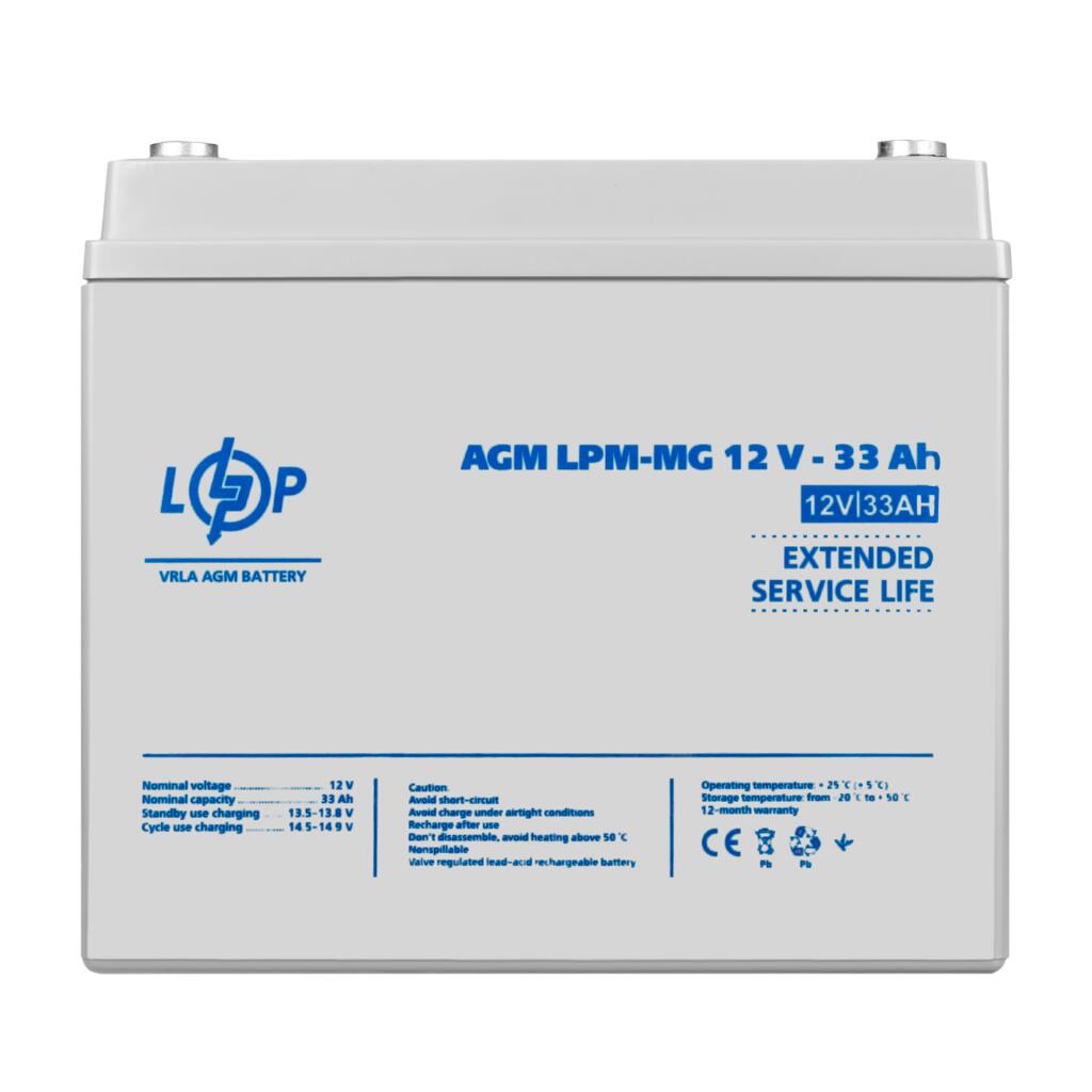 Акумулятор мультигелевий LPM-MG 12V - 33 Ah