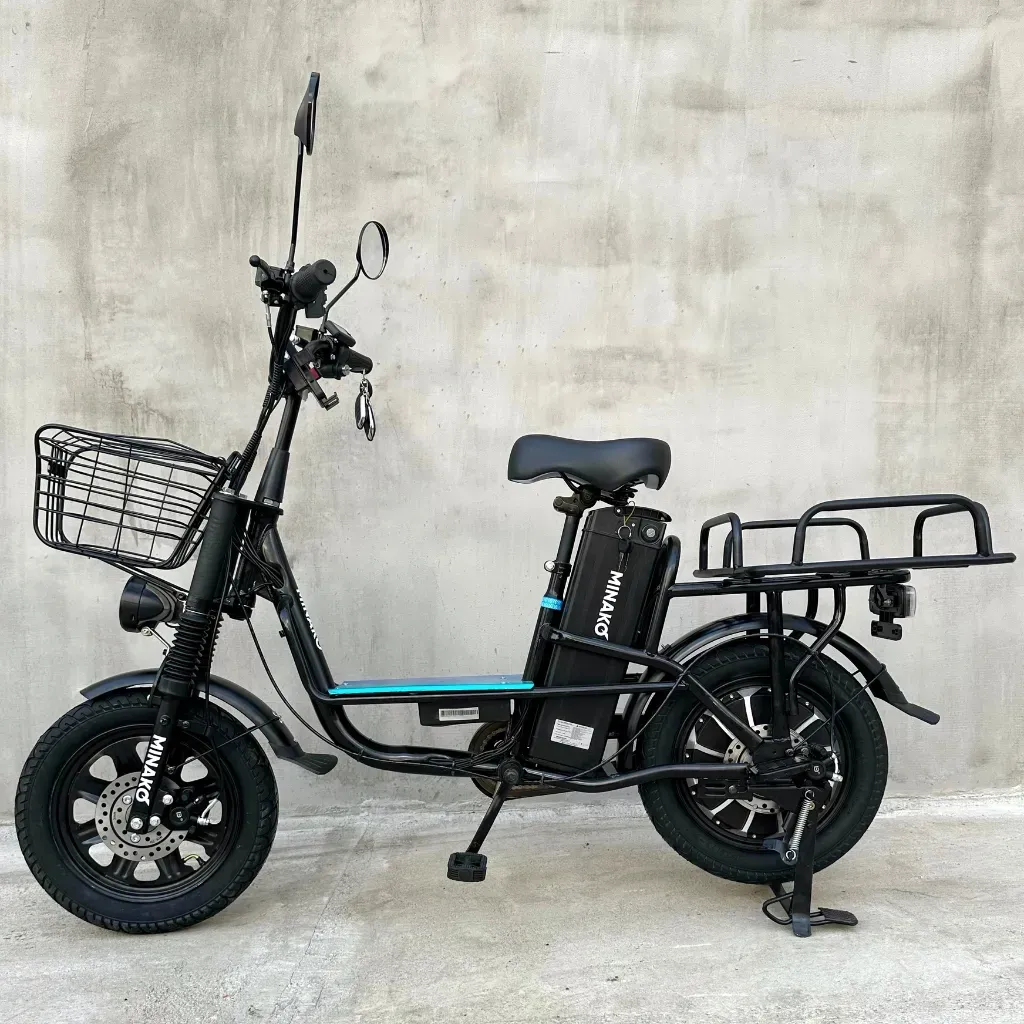 Електровелосипед MINAKO Monster 2025 20Ah 60V 1000W чорний — з посиленим вантажним багажником