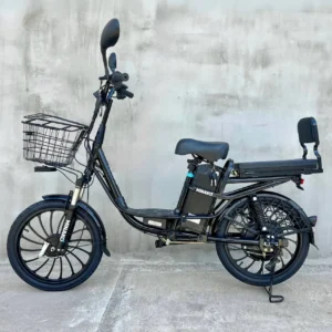 Електровелосипед MINAKO PRO 20" 800W 48V 15Ah з АМОРТИЗАТОРОМ — чорний — з розкладним сидінням-багажником
