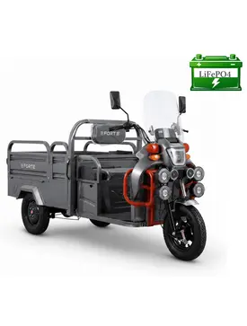 Електротрицикл вантажний FORTE GP-1000-D LFP (сірий)